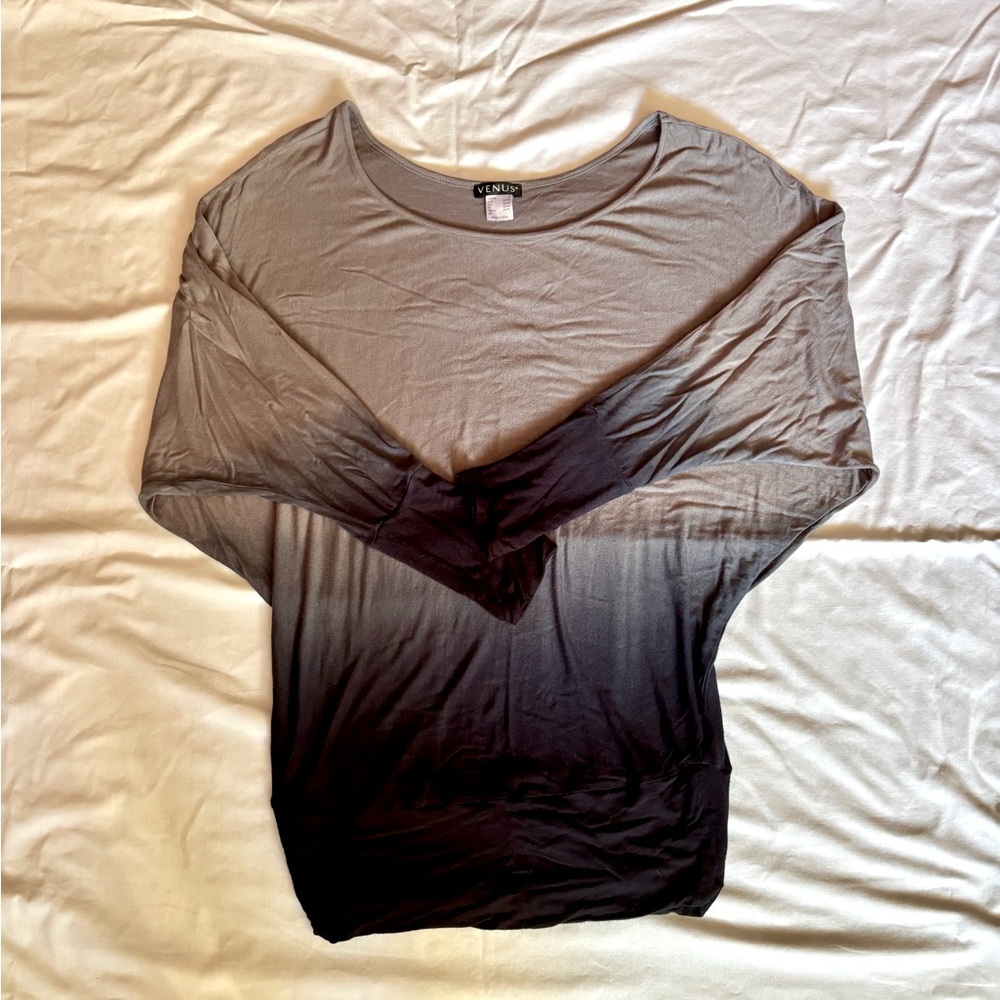 Venus ombre dolman batwing tunic top blue gray
